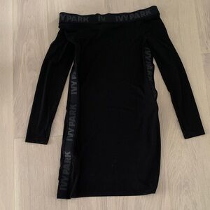 IVY PARK Black Off-Shoulder Dress with Logo Detail